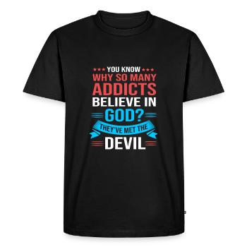 Drug-free addiction addicted - Men's Premium Organic T-Shirt - black - Front - Nico (187cm)