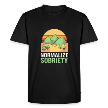 Drug-free addiction addicted - Men's Premium Organic T-Shirt - black - Front - Nico (187cm)