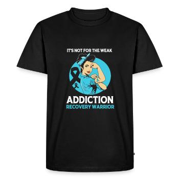 Drug-free addiction addicted - Men's Premium Organic T-Shirt - black - Front - Nico (187cm)