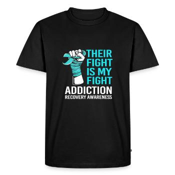 Drug-free addiction addicted - Men's Premium Organic T-Shirt - black - Front - Nico (187cm)