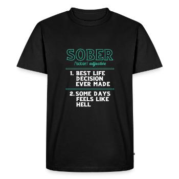 Drug-free addiction addicted - Men's Premium Organic T-Shirt - black - Front - Nico (187cm)