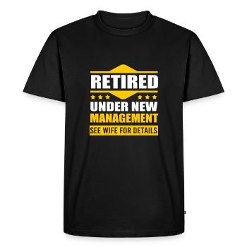 Retraité Retraité Retraité - T-shirt Premium bio Homme - noir - Devant - Nico (187cm)