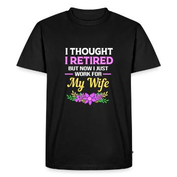 Retraité Retraité Retraité - T-shirt Premium bio Homme - noir - Devant - Nico (187cm)