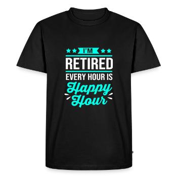 Retraité Retraité Retraité - T-shirt Premium bio Homme - noir - Devant - Nico (187cm)