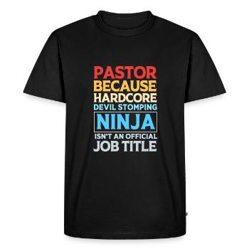 Pastor - Men's Premium Organic T-Shirt - black - Front - Nico (187cm)