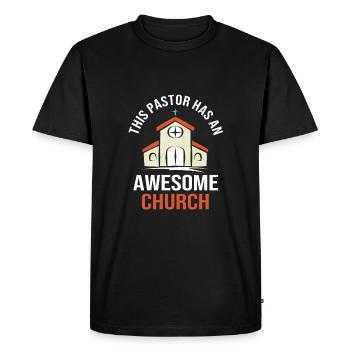 Pastor - Men's Premium Organic T-Shirt - black - Front - Nico (187cm)