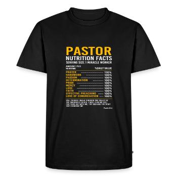 Pastor - Men's Premium Organic T-Shirt - black - Front - Nico (187cm)