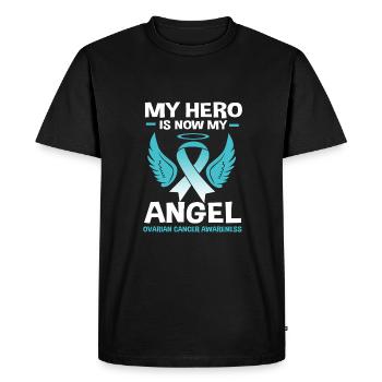 Cancer de l’ovaire Cancer survivant Cancer - T-shirt Premium bio Homme - noir - Devant - Nico (187cm)