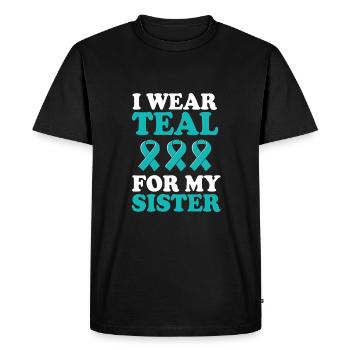 Cancer de l’ovaire Cancer survivant Cancer - T-shirt Premium bio Homme - noir - Devant - Nico (187cm)