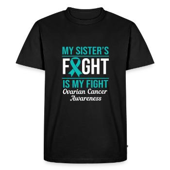 Cancer de l’ovaire Cancer survivant Cancer - T-shirt Premium bio Homme - noir - Devant - Nico (187cm)