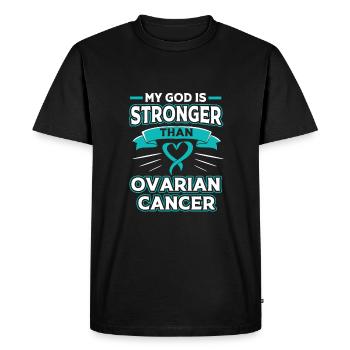 Cancer de l’ovaire Cancer survivant Cancer - T-shirt Premium bio Homme - noir - Devant - Nico (187cm)