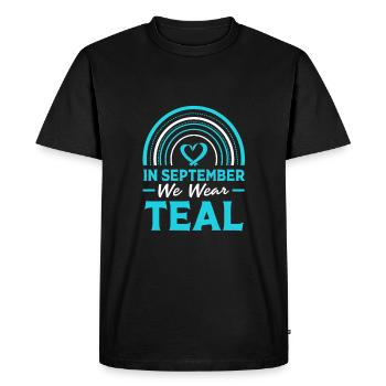 Cancer de l’ovaire Cancer survivant Cancer - T-shirt Premium bio Homme - noir - Devant - Nico (187cm)