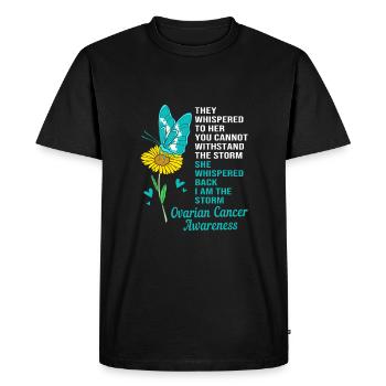 Cancer de l’ovaire Cancer survivant Cancer - T-shirt Premium bio Homme - noir - Devant - Nico (187cm)