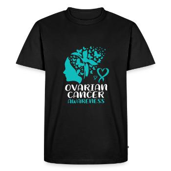 Cancer de l’ovaire Cancer survivant Cancer - T-shirt Premium bio Homme - noir - Devant - Nico (187cm)