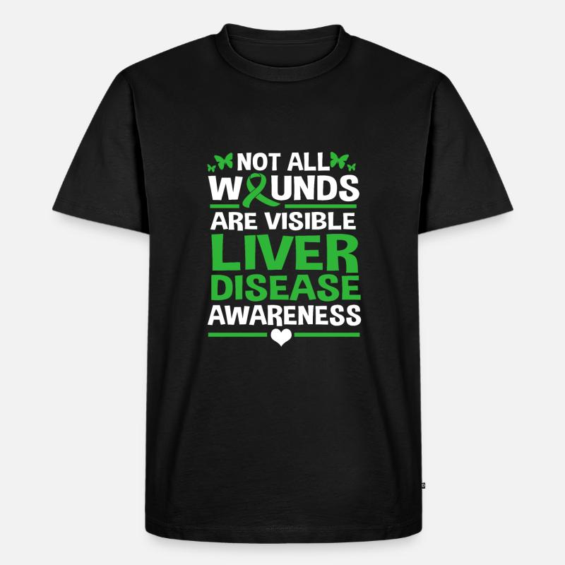 Lebererkrankung - Männer Premium Bio T-Shirt - Schwarz