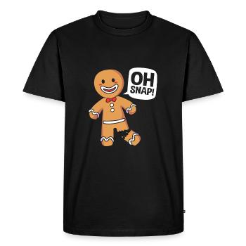 bonhomme en pain d’épice Coeur en pain d’épice Snacking en pain d’épice - T-shirt Premium bio Homme - noir - Devant - Nico (187cm)