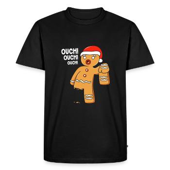Gingerbread Man Gingerbread Heart Gingerbread Snacking - Men's Premium Organic T-Shirt - black - Front - Nico (187cm)