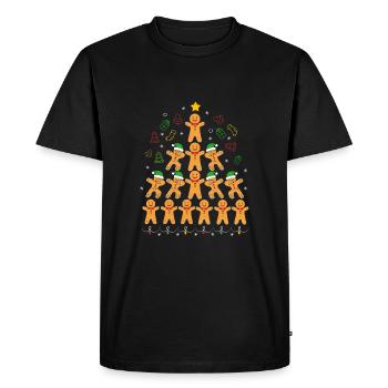 bonhomme en pain d’épice Coeur en pain d’épice Snacking en pain d’épice - T-shirt Premium bio Homme - noir - Devant - Nico (187cm)