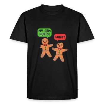 Gingerbread Man Gingerbread Heart Gingerbread Snacking - Men's Premium Organic T-Shirt - black - Front - Nico (187cm)