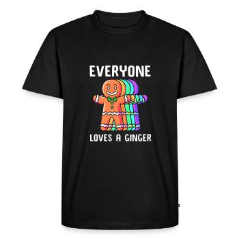 Gingerbread Man Gingerbread Heart Gingerbread Snacking - Men's Premium Organic T-Shirt - black - Front - Nico (187cm)