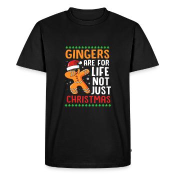 Gingerbread Man Gingerbread Heart Gingerbread Snacking - Men's Premium Organic T-Shirt - black - Front - Nico (187cm)
