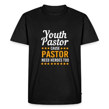 Pasteur des jeunes - T-shirt Premium bio Homme - noir - Devant - Nico (187cm)