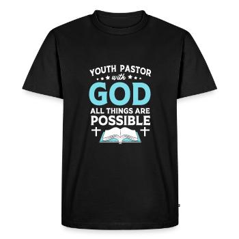 Pasteur des jeunes - T-shirt Premium bio Homme - noir - Devant - Nico (187cm)