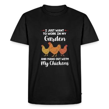 Chicken Poultry - Men's Premium Organic T-Shirt - black - Front - Nico (187cm)