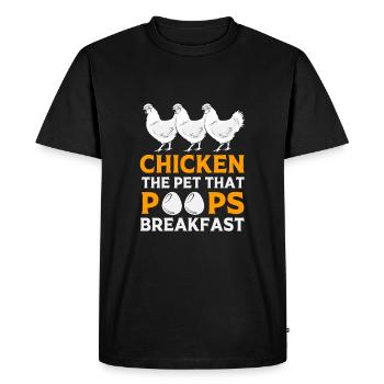 Poulet Volaille - T-shirt Premium bio Homme - noir - Devant - Nico (187cm)