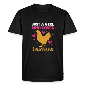 Chicken Poultry - Men's Premium Organic T-Shirt - black - Front - Nico (187cm)