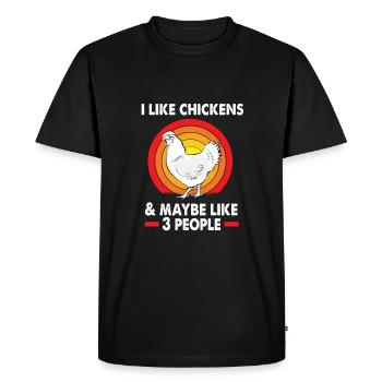 Chicken Poultry - Men's Premium Organic T-Shirt - black - Front - Nico (187cm)