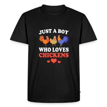 Chicken Poultry - Men's Premium Organic T-Shirt - black - Front - Nico (187cm)