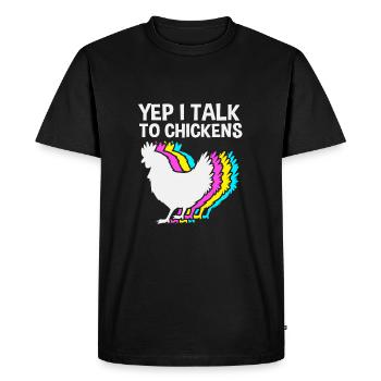 Poulet Volaille - T-shirt Premium bio Homme - noir - Devant - Nico (187cm)
