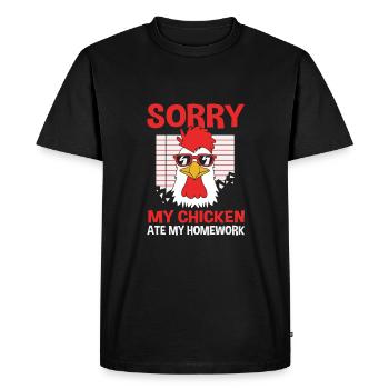 Poulet Volaille - T-shirt Premium bio Homme - noir - Devant - Nico (187cm)