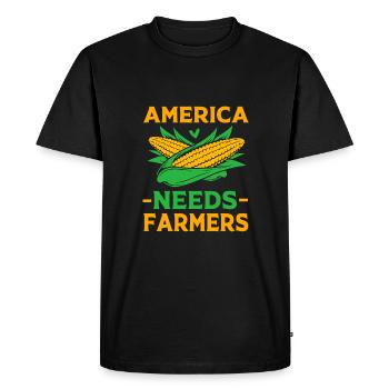 Agriculteur Fermier Femme d’agriculteur Ferme - T-shirt Premium bio Homme - noir - Devant - Nico (187cm)