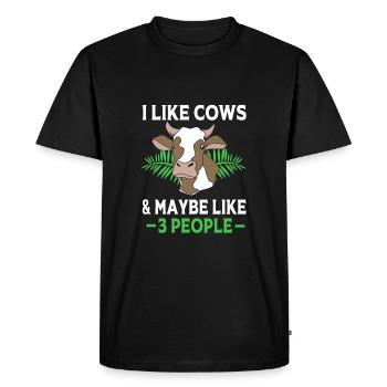 Agriculteur Fermier Femme d’agriculteur Ferme - T-shirt Premium bio Homme - noir - Devant - Nico (187cm)