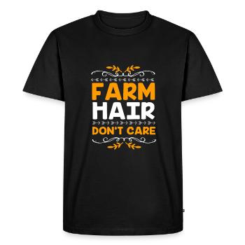 Agriculteur Fermier Femme d’agriculteur Ferme - T-shirt Premium bio Homme - noir - Devant - Nico (187cm)