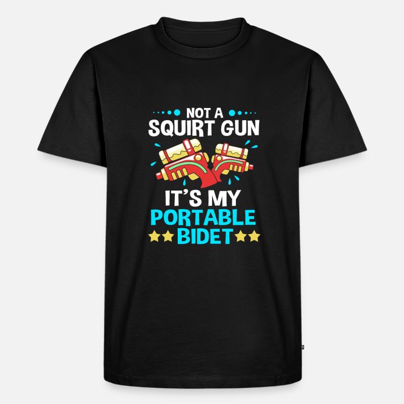 Wasserpistole - Männer Premium Bio T-Shirt - Schwarz