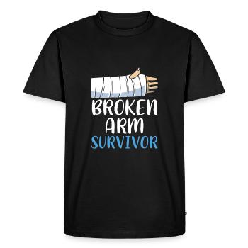 Broken Arm Bone Fracture - Men's Premium Organic T-Shirt - black - Front - Nico (187cm)