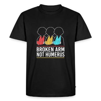 Broken Arm Bone Fracture - Men's Premium Organic T-Shirt - black - Front - Nico (187cm)