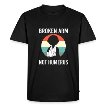 Broken Arm Bone Fracture - Men's Premium Organic T-Shirt - black - Front - Nico (187cm)