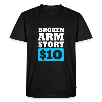 Broken Arm Bone Fracture - Men's Premium Organic T-Shirt - black - Front - Nico (187cm)