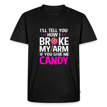 Broken Arm Bone Fracture - Men's Premium Organic T-Shirt - black - Front - Nico (187cm)