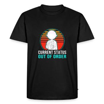 Broken Arm Bone Fracture - Men's Premium Organic T-Shirt - black - Front - Nico (187cm)