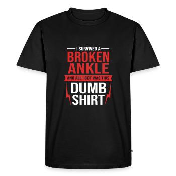 Broken Arm Bone Fracture - Men's Premium Organic T-Shirt - black - Front - Nico (187cm)