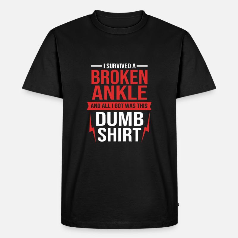 Gebrochener Arm Knochen Knochenbruch - Männer Premium Bio T-Shirt - Schwarz