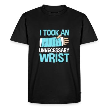 Broken Arm Bone Fracture - Men's Premium Organic T-Shirt - black - Front - Nico (187cm)