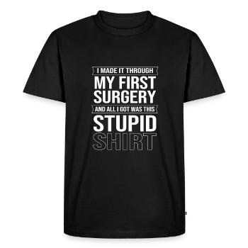 Knee Surgery - Men's Premium Organic T-Shirt - black - Front - Nico (187cm)