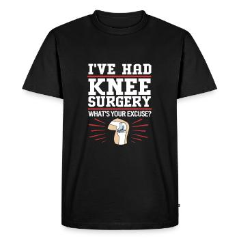 Knee Surgery - Men's Premium Organic T-Shirt - black - Front - Nico (187cm)