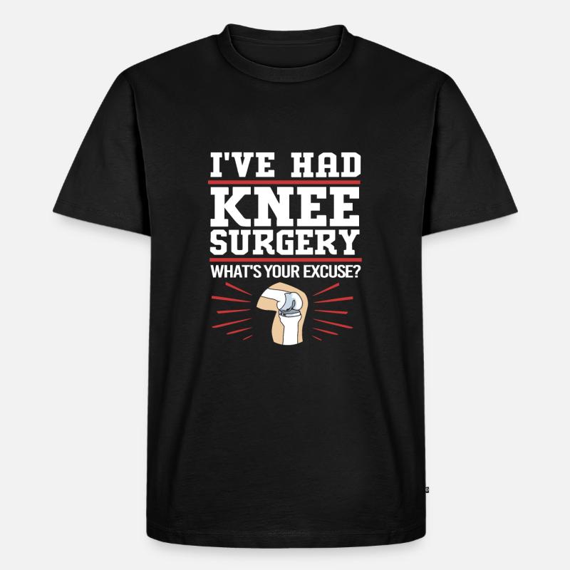 Knie Operation - Männer Premium Bio T-Shirt - Schwarz